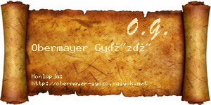Obermayer Győző névjegykártya